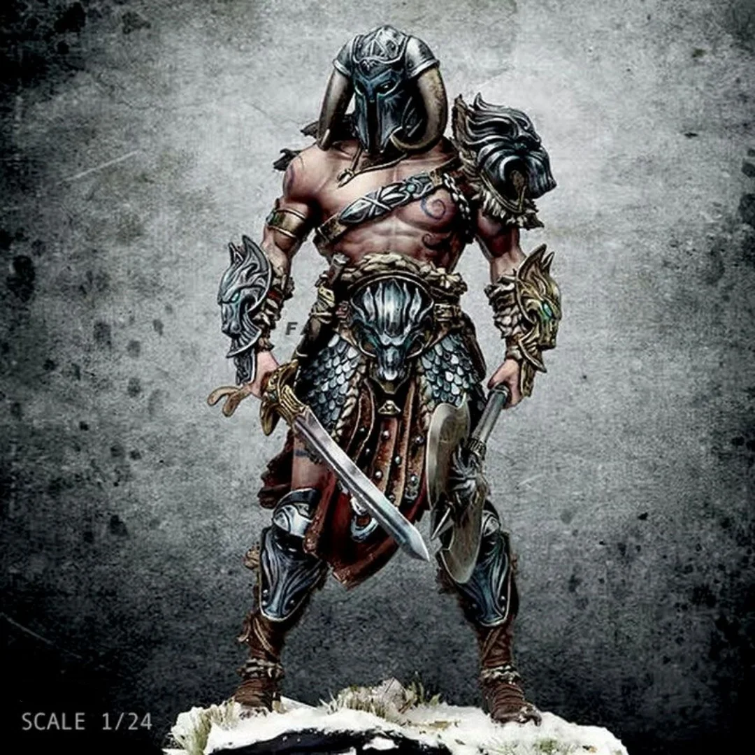 

Nordic Dragon Slayer 1/24 Scale Resin Figure Model Kit Assemble Miniatures Unassembled Unpainted Collecting Hobby Toys Gifts