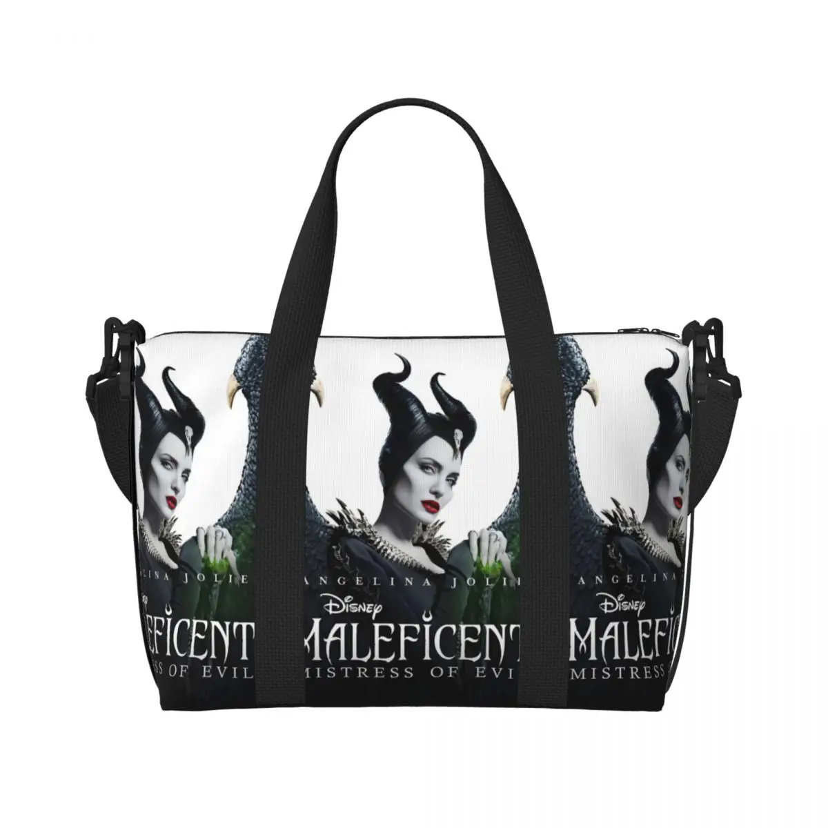 

Изготовленная на заказ сумка-тоут для покупок малефисенты, женская большая вместительная мощная пляжная дорожная сумка для спортзала ведьмы