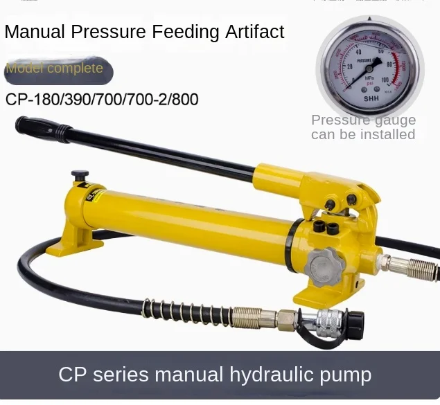 

1pc Hydraulic high pressure pump 700kg/cm2 Hydraulic hand pump oil pressure pump CP-700-2 With pressure gauge