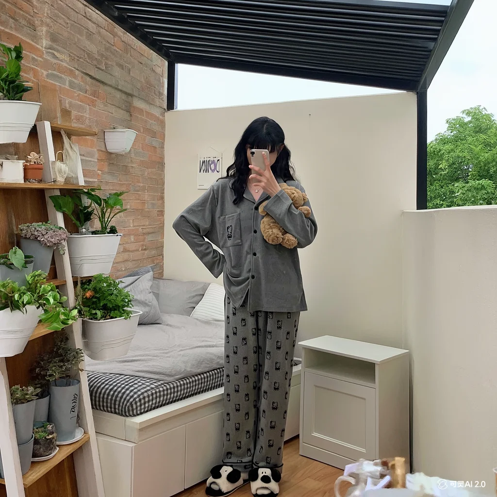 

Kawaii Hello Kitty Cute Fresh Sweet Girl Spring Autumn Long Sleeves Sanrio Loose Leisure Exquisite Home Service Commuting Girl