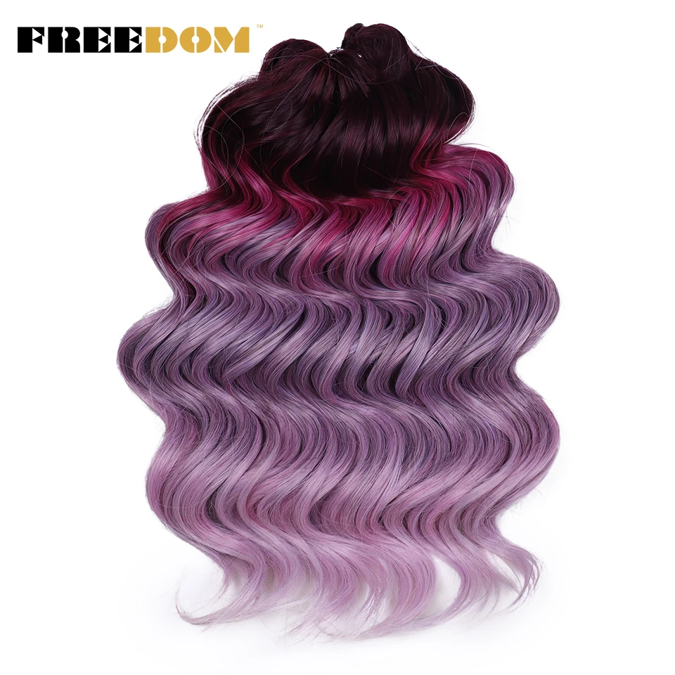 

FREEDOM Synthetic Twist Crochet Braids Hair 16 Inch Deep Curly Wave Ombre Blonde Brown Pink Colorful Braiding Hair Extensions