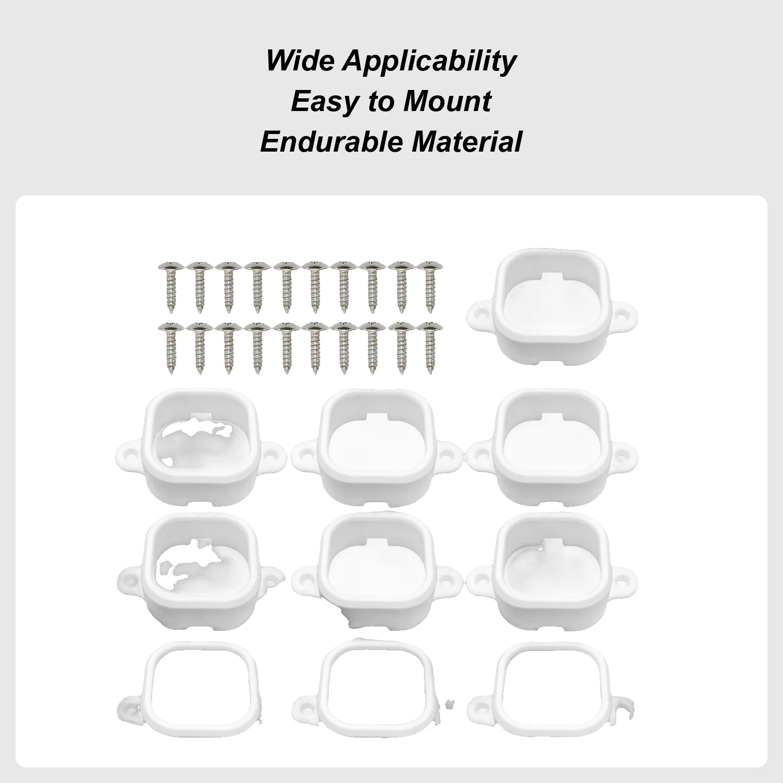 

LED Light Brackets 10 Pieces Wall Light Bracket With 20 Screws Waterproof Fixing Clips For Driveway Deck Pathway Porch Garden