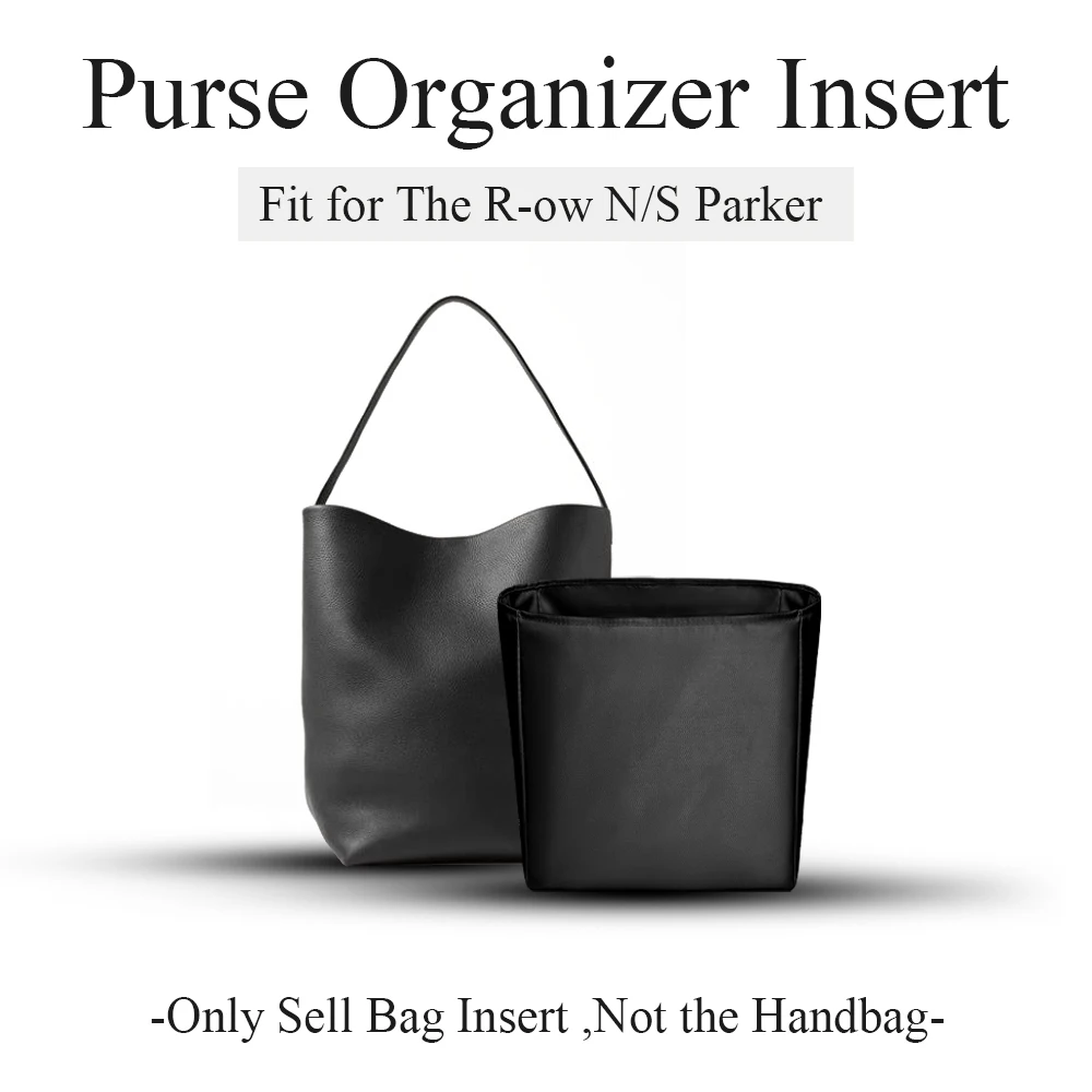 Nylon Purse Organizer Insert Fit for The R-ow NS Parker Bucket Bag, Inner Zipper Bag Organizer Insert Inside Makeup Storage Bag