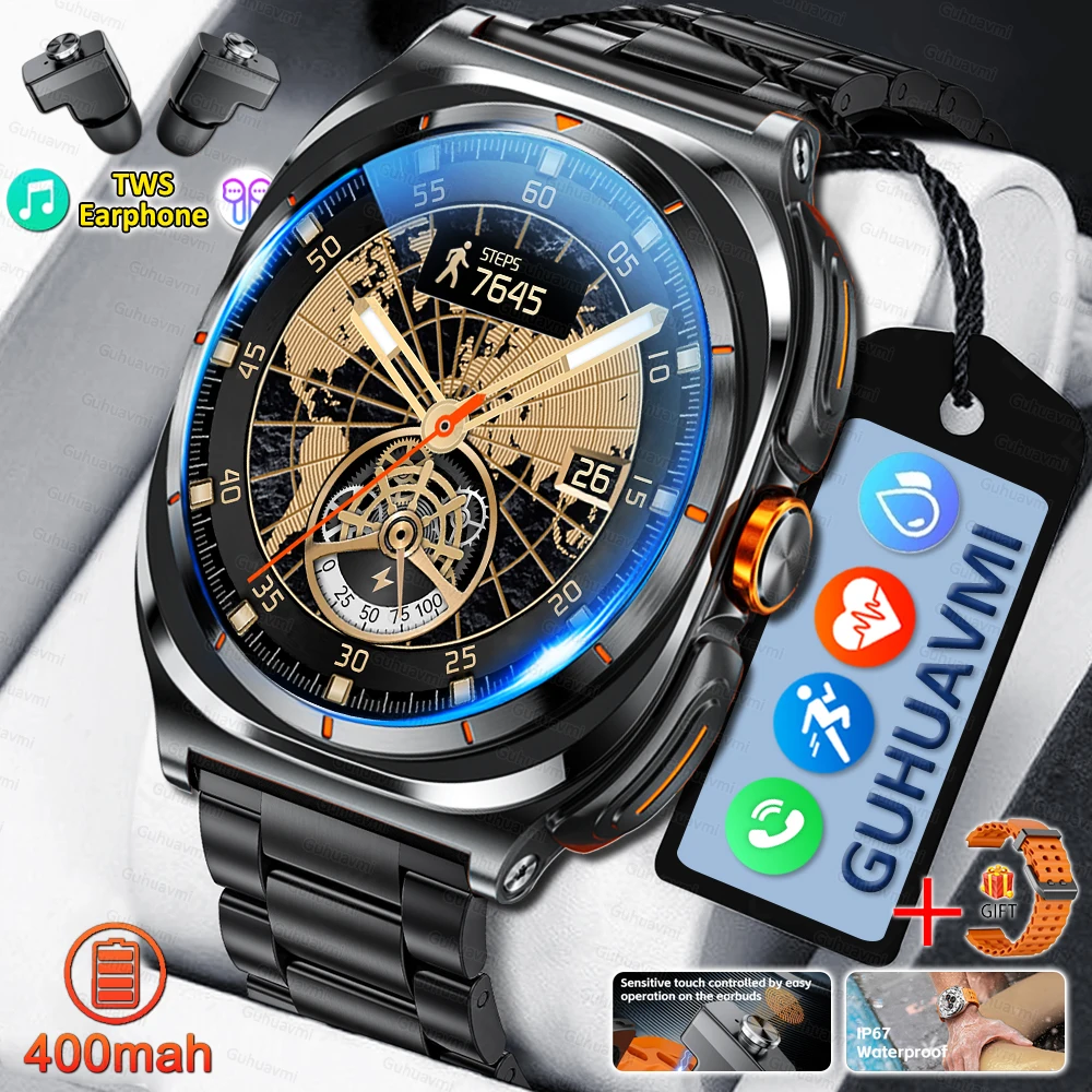 

Fashion Sports Headset Smart Watch Women Men 1.53Inch HD Screen Custom Dial Heart Rate Voice Call Smart watch For Android iOS