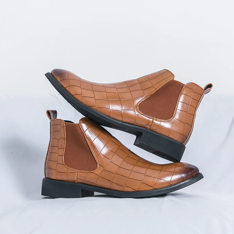 Hight Quality Classic British Style Ankle Boots For Men's Big Size 28.5CM Black Hombre Casual Business Banquet Wedding Dress