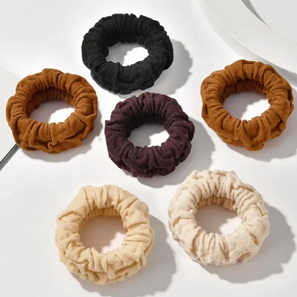 Clássico Grande Stretch Thick Hair Laços para Mulheres e Meninas, Pano sem costura, Titulares de rabo de cavalo, Knit Scrunchies, Pano