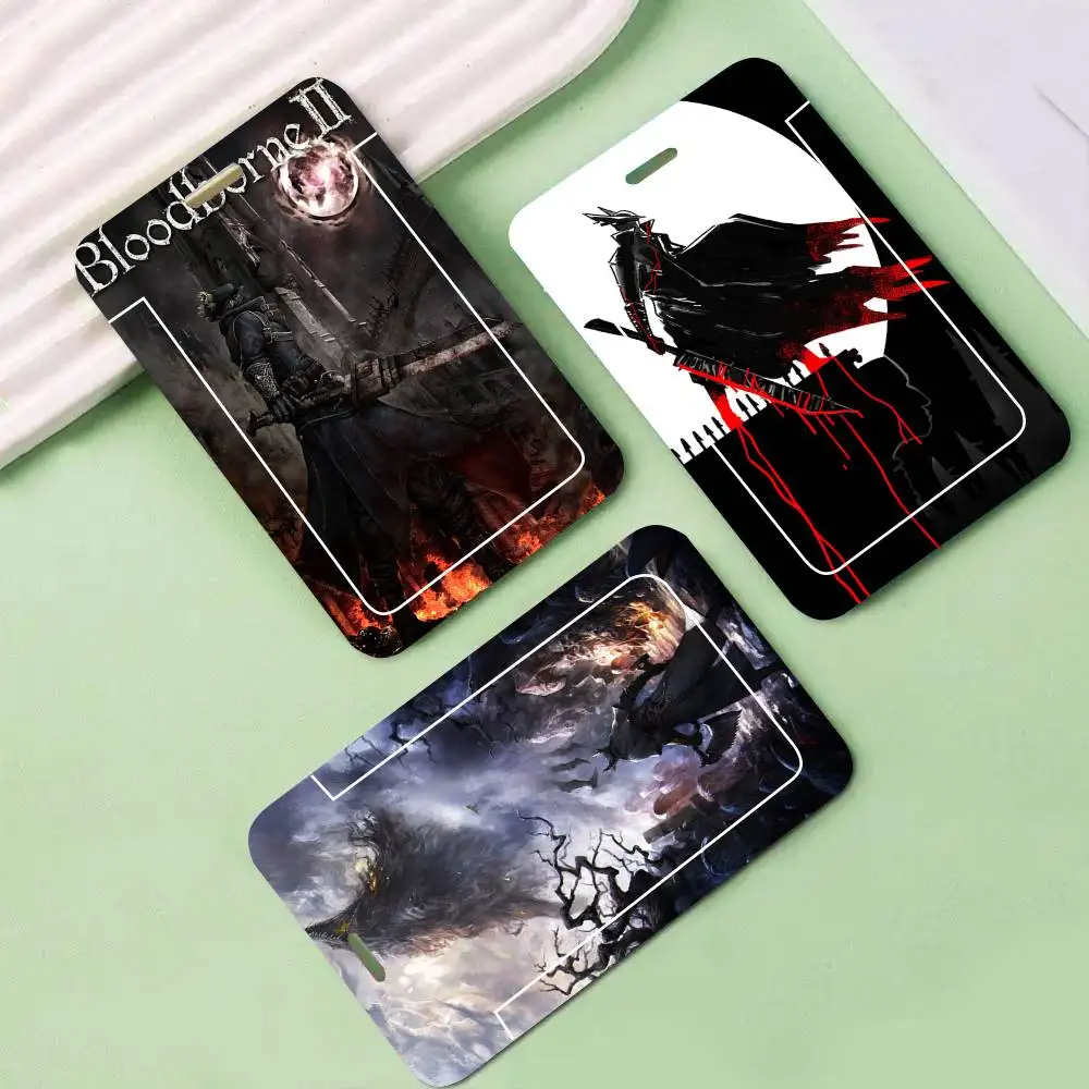 

Черные держатели для карт Dark Hunter B-Bloodborne Game с ремешком на шею для студенческих карт питания и удостоверений личности, для школы