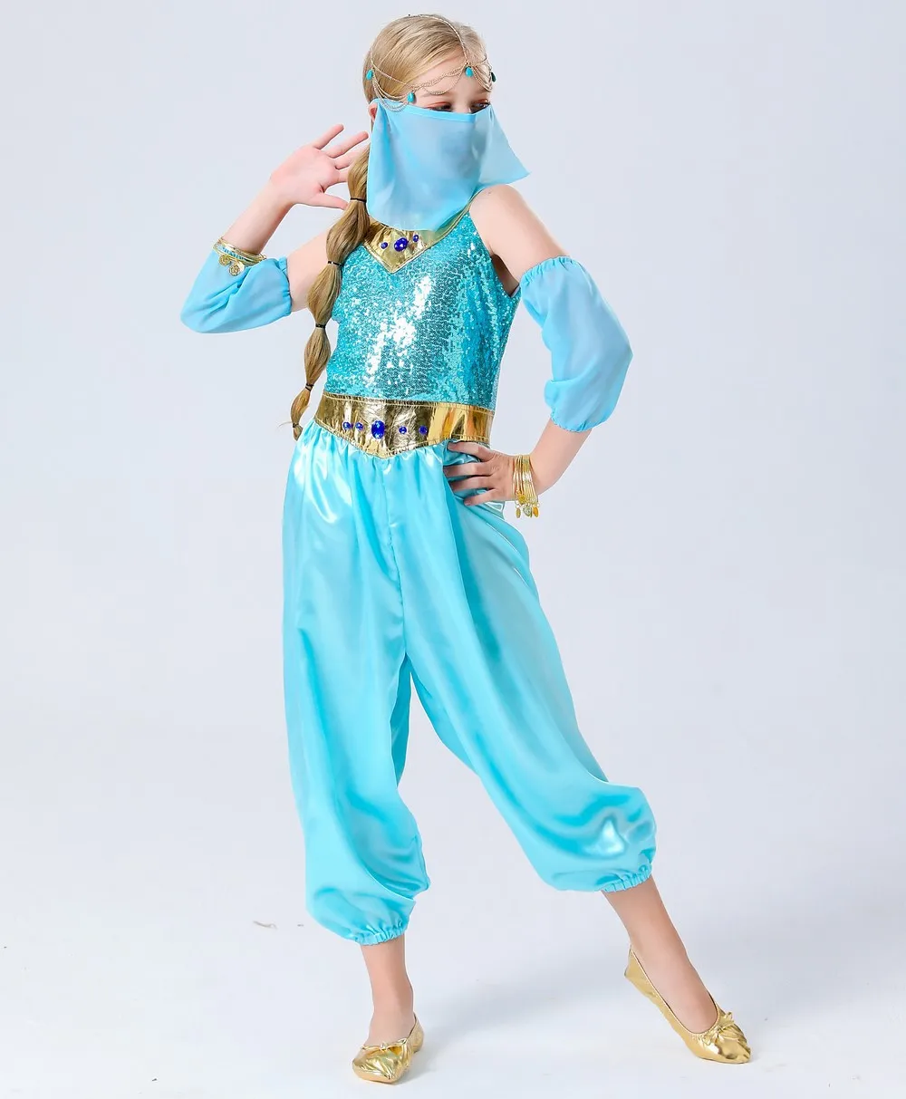 Kinder Cosplay Prinzessin Jasmin Bühne Performance Kostüm
