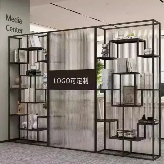 

Simple modern glass partition rack living room door blocking office partition rack minimalist screen porch