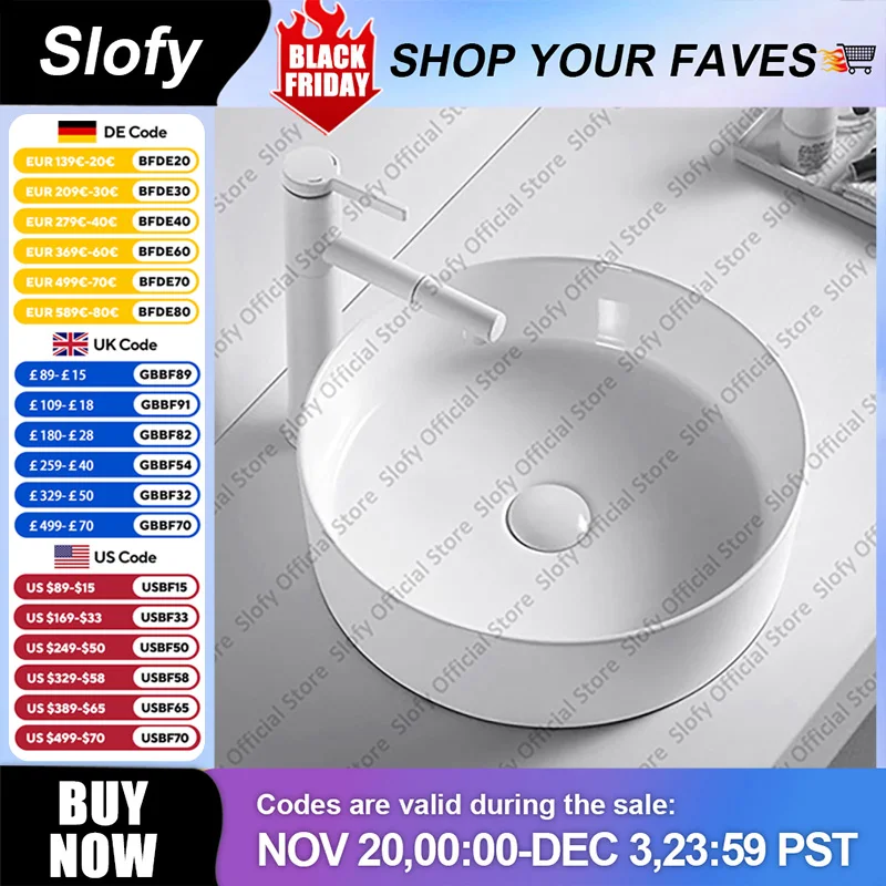 White Simple Round …