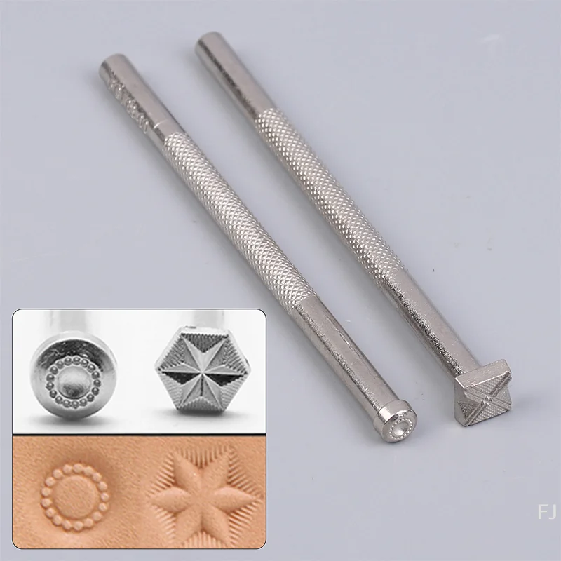 

[YU]1/2Pcs Leather Stamping Metal Punch DIY Leather Carving Tools Stamp Wax Leather Craft Punch Stamps