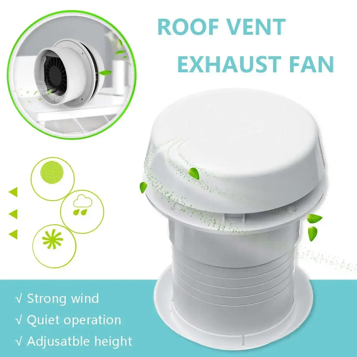 RV Energy-saving Motorhome Fan 12V For Travel Motor Homes Trailer Vents Noiseless Roof Vent Ventilation Cooling Exhaust Fan