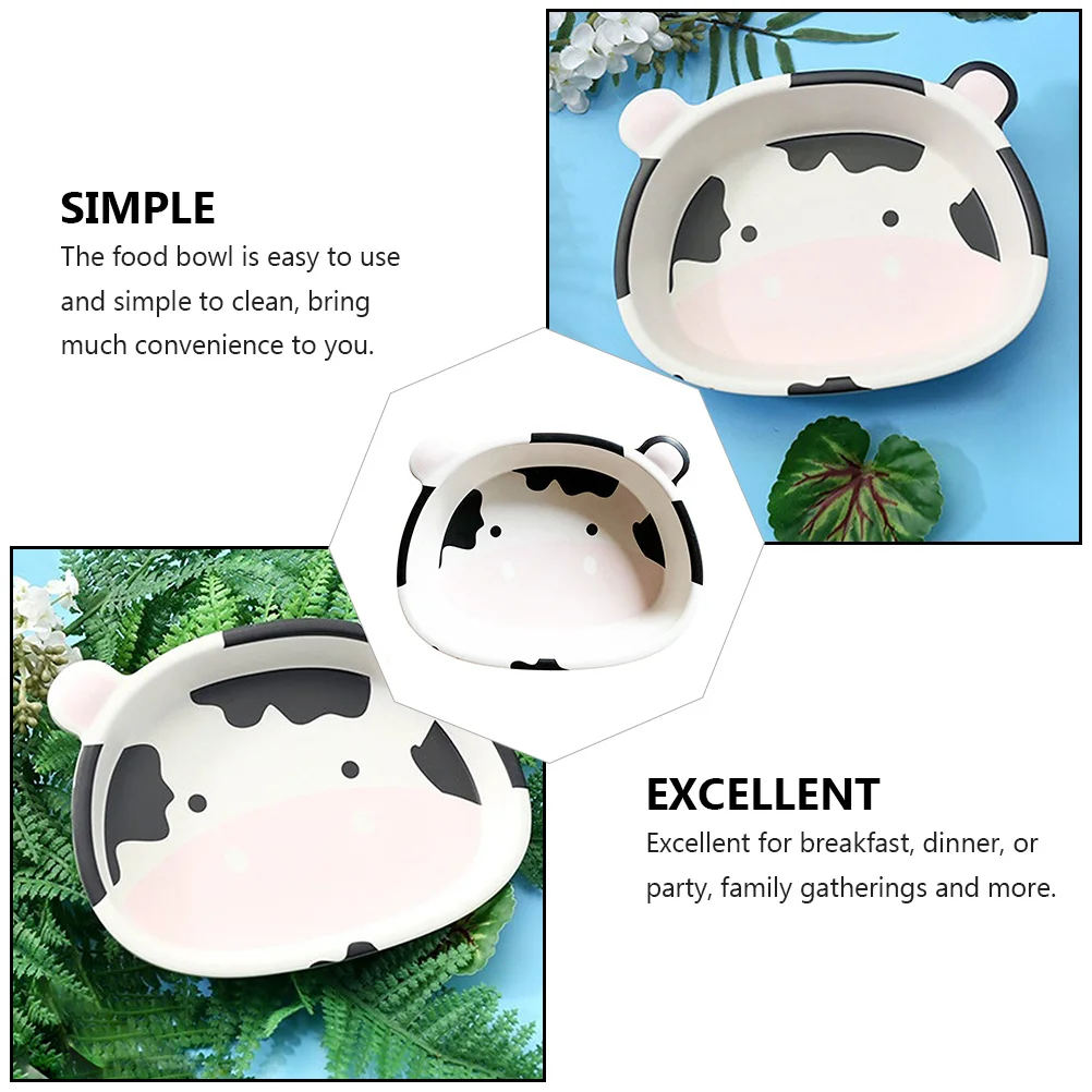 

Cow Shaped Fiber Bowl Milk Cattle Shaped Food Storage For Salad Fruit Oatmeal Dessert Breakfast Kids Tableware Kitchen