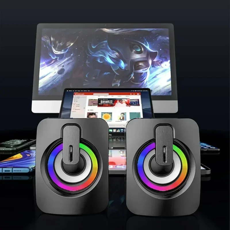 Bilgisayar hoparlör Stereo ses mikrofon ile 3.5mm AUX ev ofis PC hoparlör Macbook masaüstü dizüstü bilgisayar hoparlör