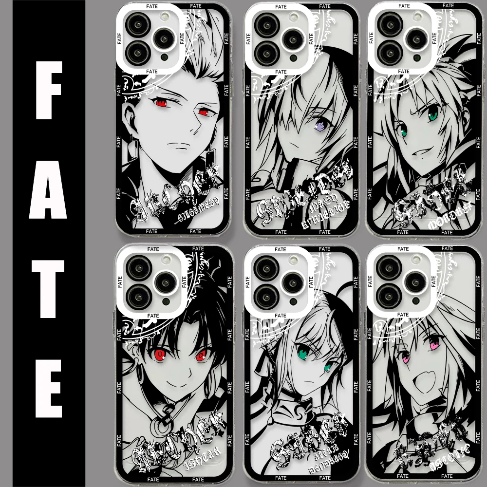 Cartoon Anime Game F-Fates Sabers Phone Case For iPhone 15 14 13 12 11 Mini Pro Max X XR XSMax 6S 6 7 8 Plus Transparent Cover