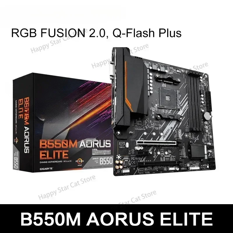 B550M AORUS ELITE Motherboard AMD B550 Socket AM4 DDR4 PCI-E 4.0 M.2 SATA III 4000(OC)MHz USB3.2 B550 Mainboard