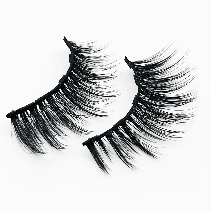 1 คู่/กล่อง W-shape ยืดหยุ่น maulti-level Magnetic Eyelashes และ Quick Liquid Eyeliner Stick ชุดส่วนบุคคล