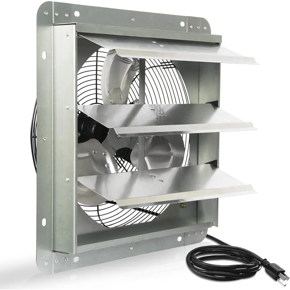 

14 Inch Shutter Exhaust Fan With 1.65 Meters Power Cord Wall Mounted, High Speed 1950CFM, Vent Fan For Garages And Shops