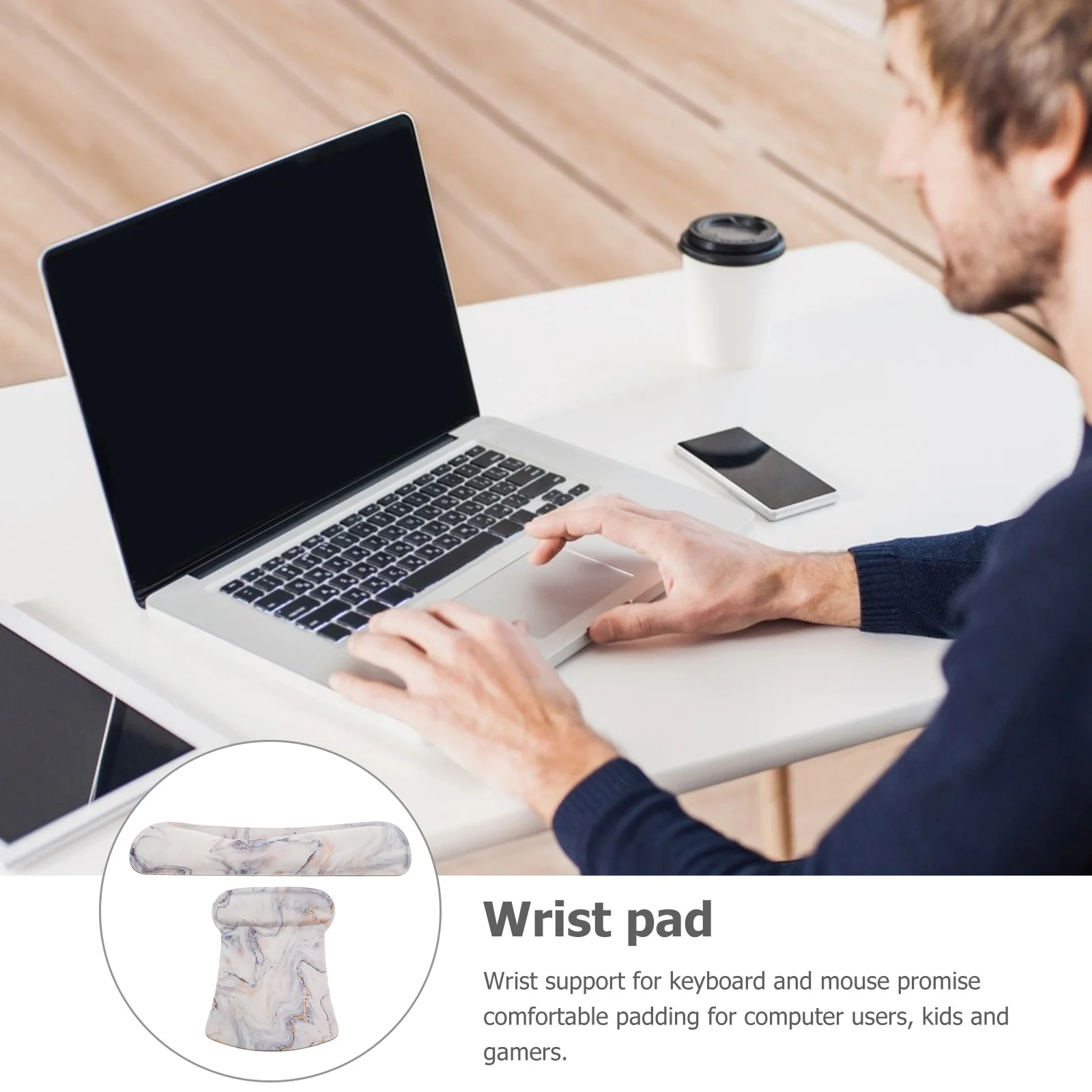 2Pcs Keyboard Wrist Rest Support Pads Ergonomic Soft Mouse Wrist Support Cushion Non Slip Mouse Pad Set for Long Computer Use