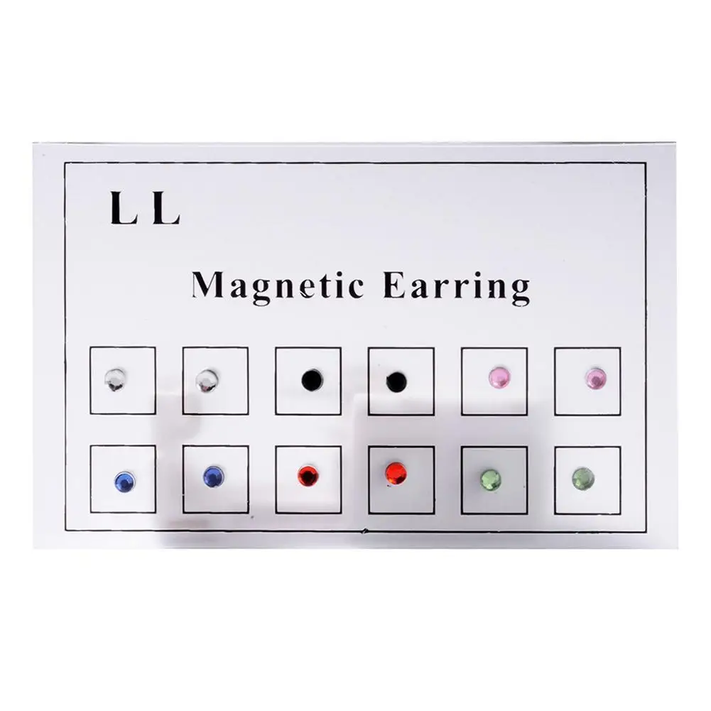 12PCS/Card Magnetic Fake Cheater Non Pierced Magnet Ear Tragus Cartilage Lip Labret Stud Nose Jewelry Magnetic Earring hot view 2