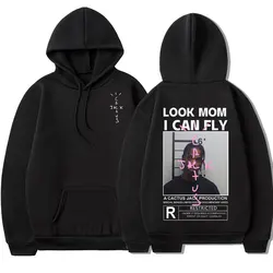 Cactus Jack Logo Print Hoodie Men Women LOOK MOM I CAN FLY Travis Scott Pullover Unisex Fashion Hip Hop Sweatshirts Streetwear