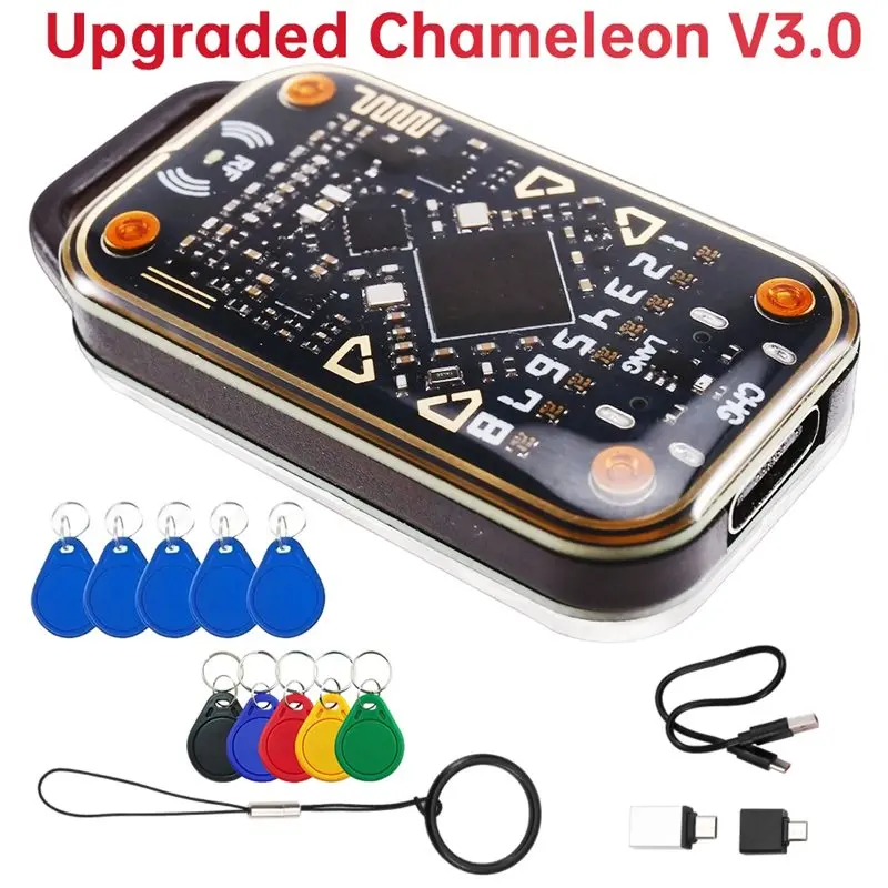 Chameleon V3.0 125K 13.56M RFID Smart Chip Emulator Reader+ 5XUID/CUID Keychain ID IC Card NFC Duplicator Tag Copyer Copier-Y41A