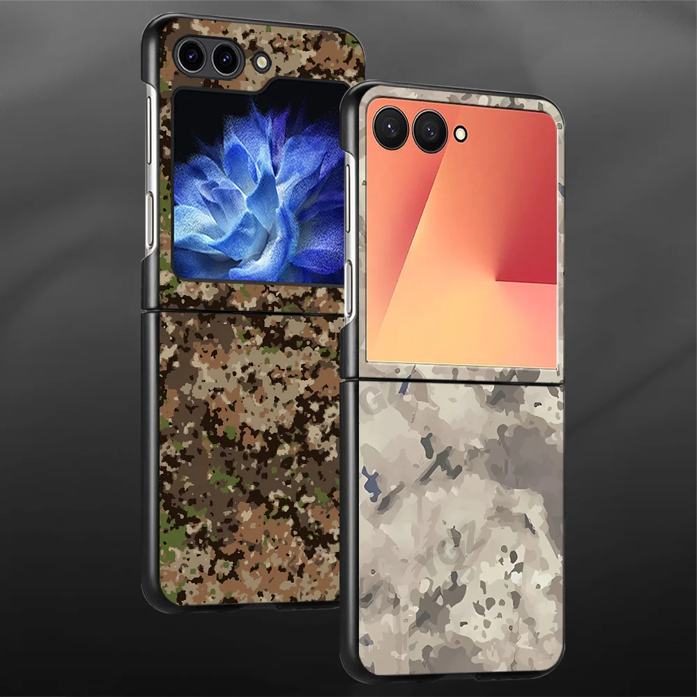 Camouflage Pattern Phone Cover Funda Case for Samsung Galaxy Z Flip 8 ZFlip 6 ZFlip5 ZFlip4 ZFlip3 ZFlip7 FE Z Flip 7