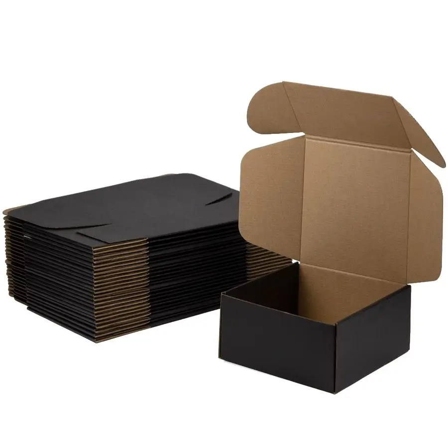 

Inches Shipping Boxes Pack of 25, Packaging Corrugated Cardboard Mailer Boxes for Small Bussiness, Black