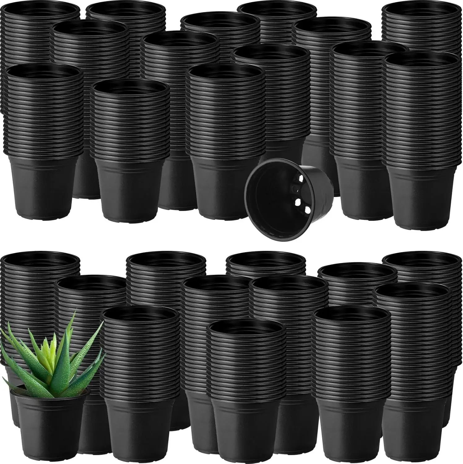 

1500 Pcs Plastic Plant Nursery Pots with Drainage Holes for Seed Starting and Flower Transplanting Indoor Outdoor
