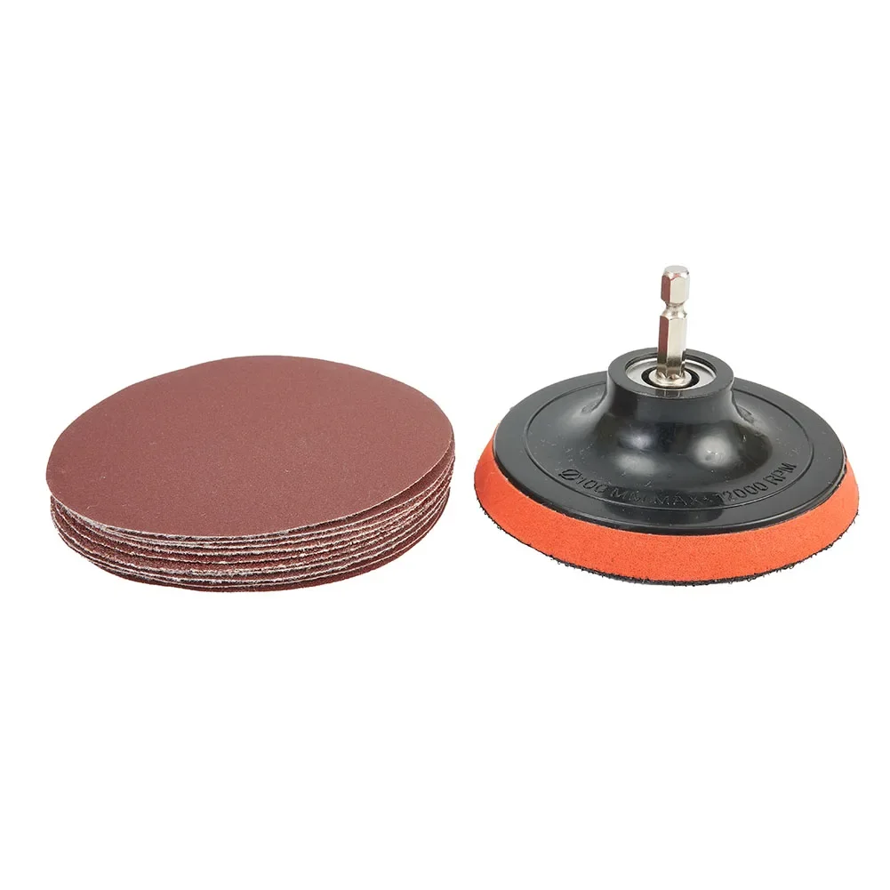 

10pcs 4inch Sanding Discs 100mm Hook&Loop Sandpaper With Backing Pad M10 Set Afilador Motosierra Cadena Mototool Tools