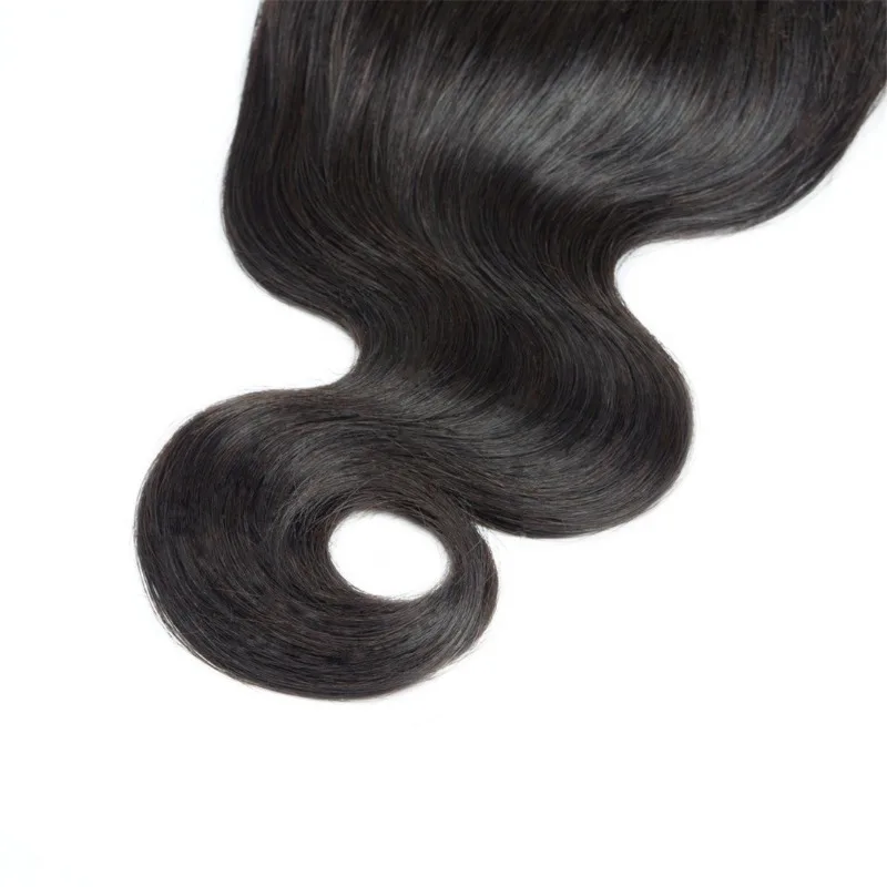 22 Zoll Echthaar 4x4 Transparenter Lace-Closure Body Wave, vorgezupft mit Babyhaar, brasilianisches unbehandeltes Jungfrauenhaar, natürliche Farbe – Detail 5