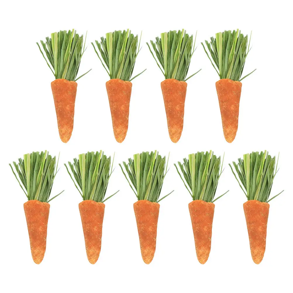 

18 шт. натуральных жевательных палочек в форме моркови для мелких домашних животных: увлекательное лакомство для грызения и ухода за зубами хомяков, кроликов и зайцев