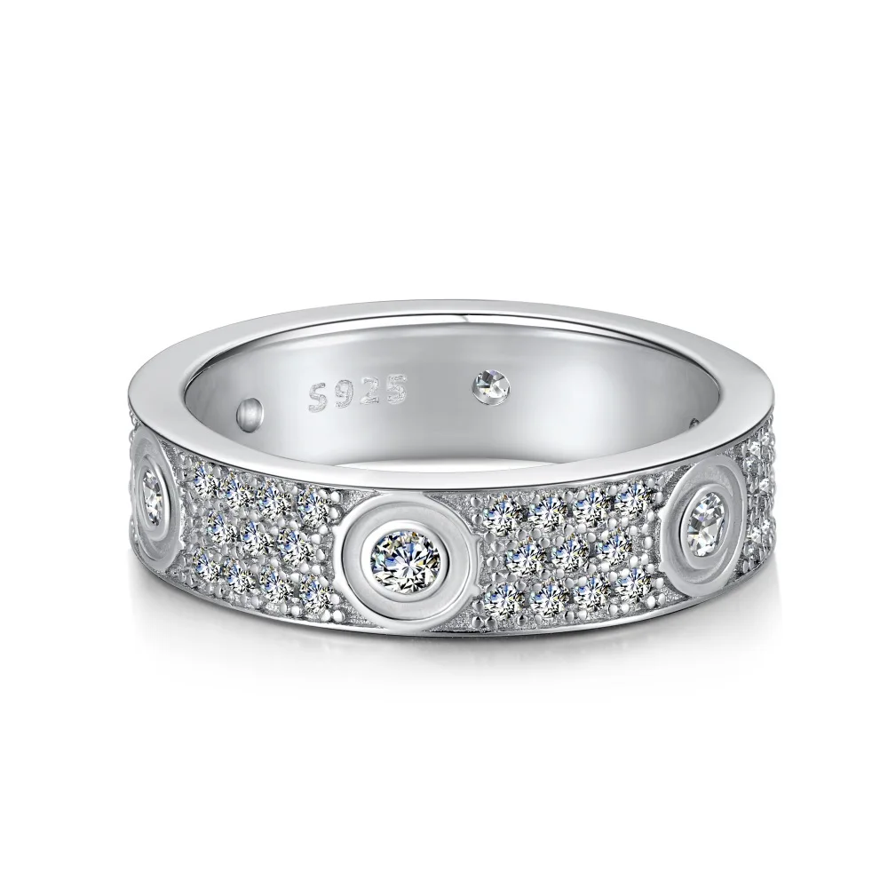 S925 Silver Ring, a female niche light luxury diamond inlaid with zircon, fashionable and high-end ring jewelry