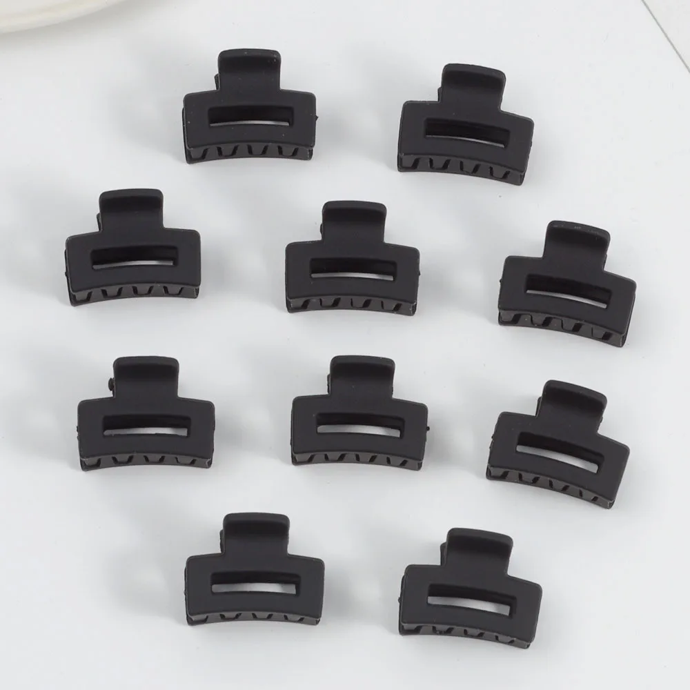10 Pcs Small Hair Clips for Women Girl Matte Rubber Coating Rectangle Hair Claw Clips for Women Thin Fine Short Hair Accessories