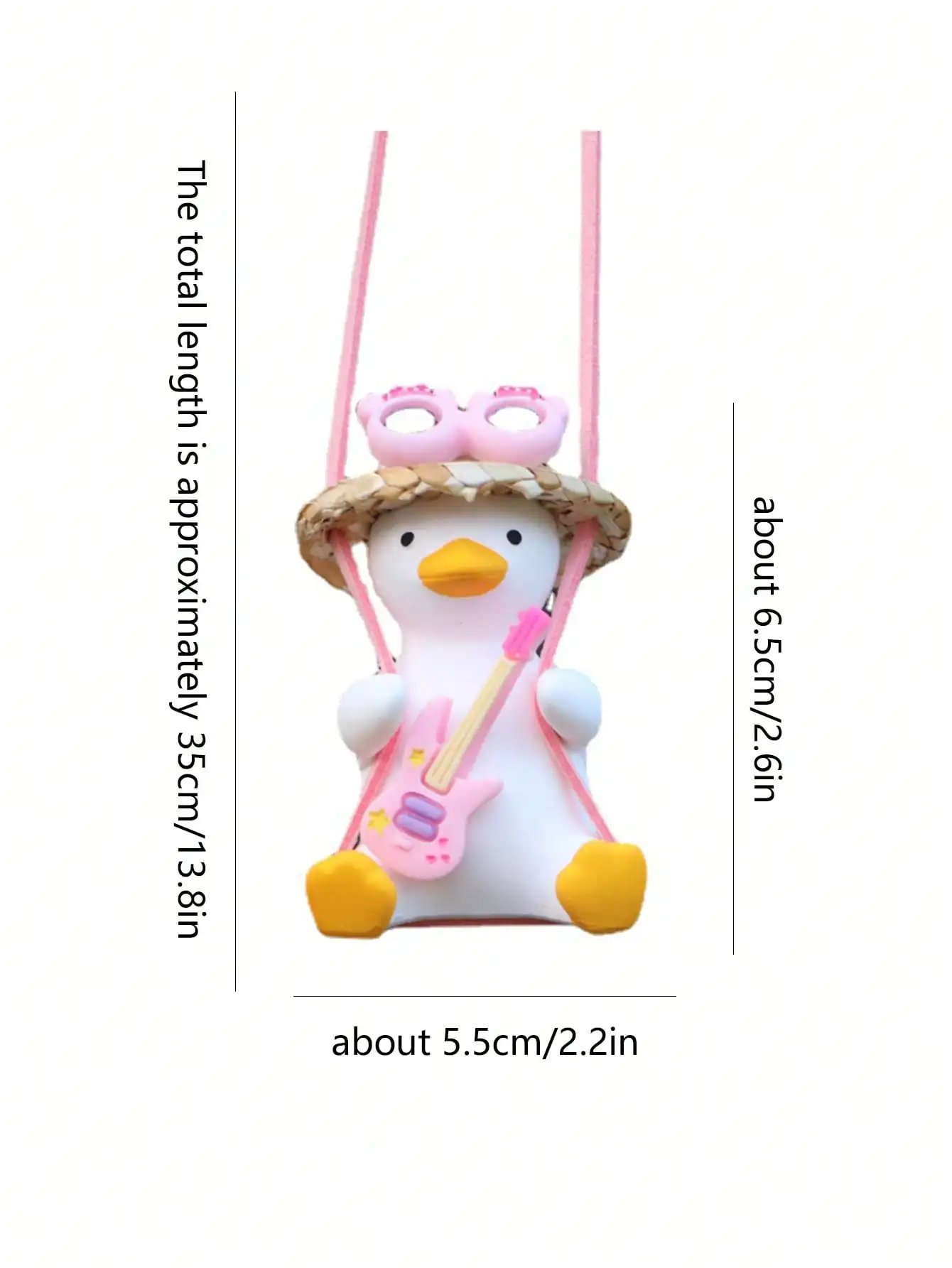 1pc Cute Car Charm Hanging Ornament - Cool Swinging Duck Car Accessories for Teens Auto Accessories