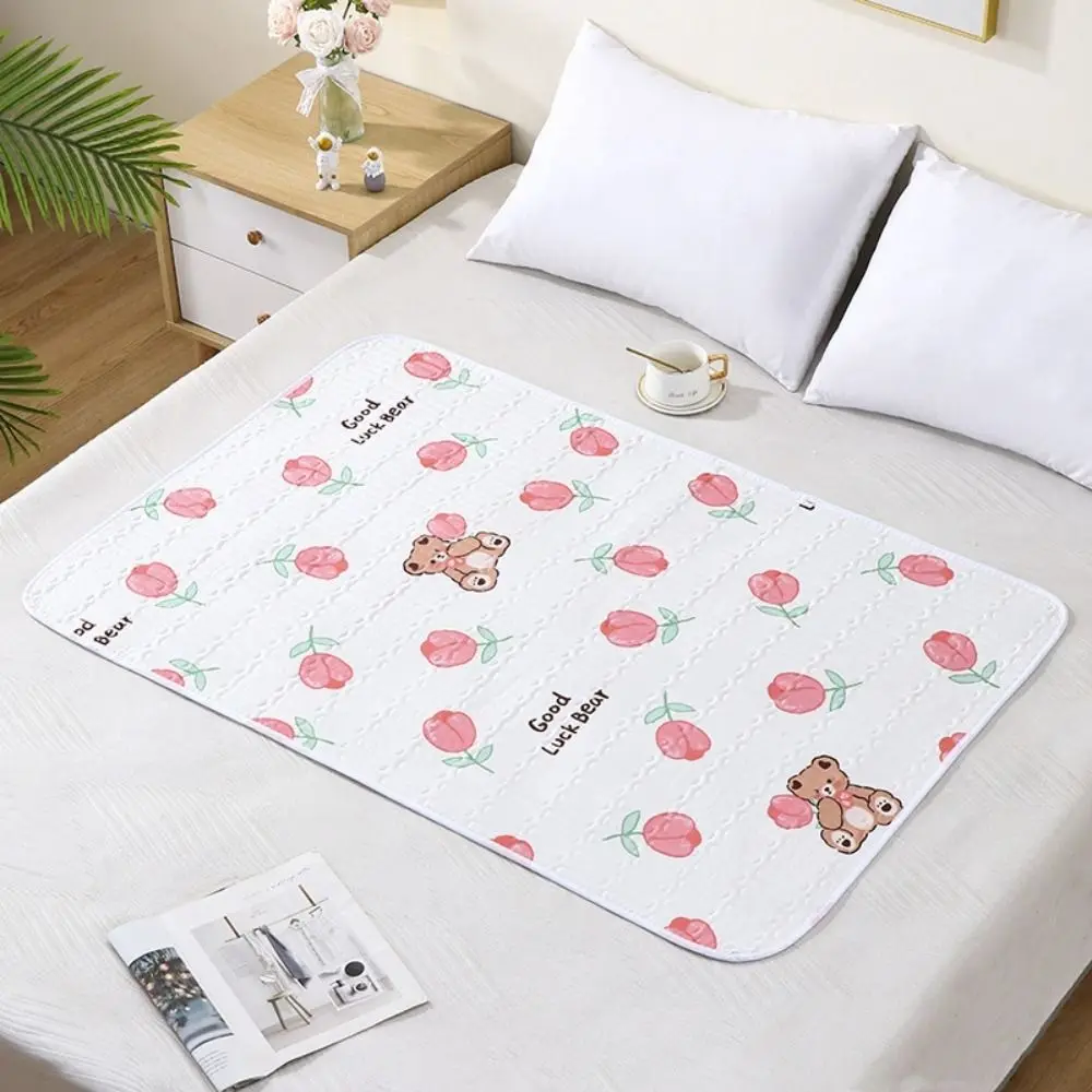 New 50*70cm Urine Mat Cute Cartoon Waterproof Bedding Urine Pads Breathable Cloth Bed Protector Diaper