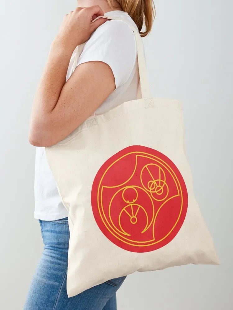 F#*￡ You in circular gallifreyan (red) Tote Bag Handbags women Candy bags Canvas Canvas shoulder bag