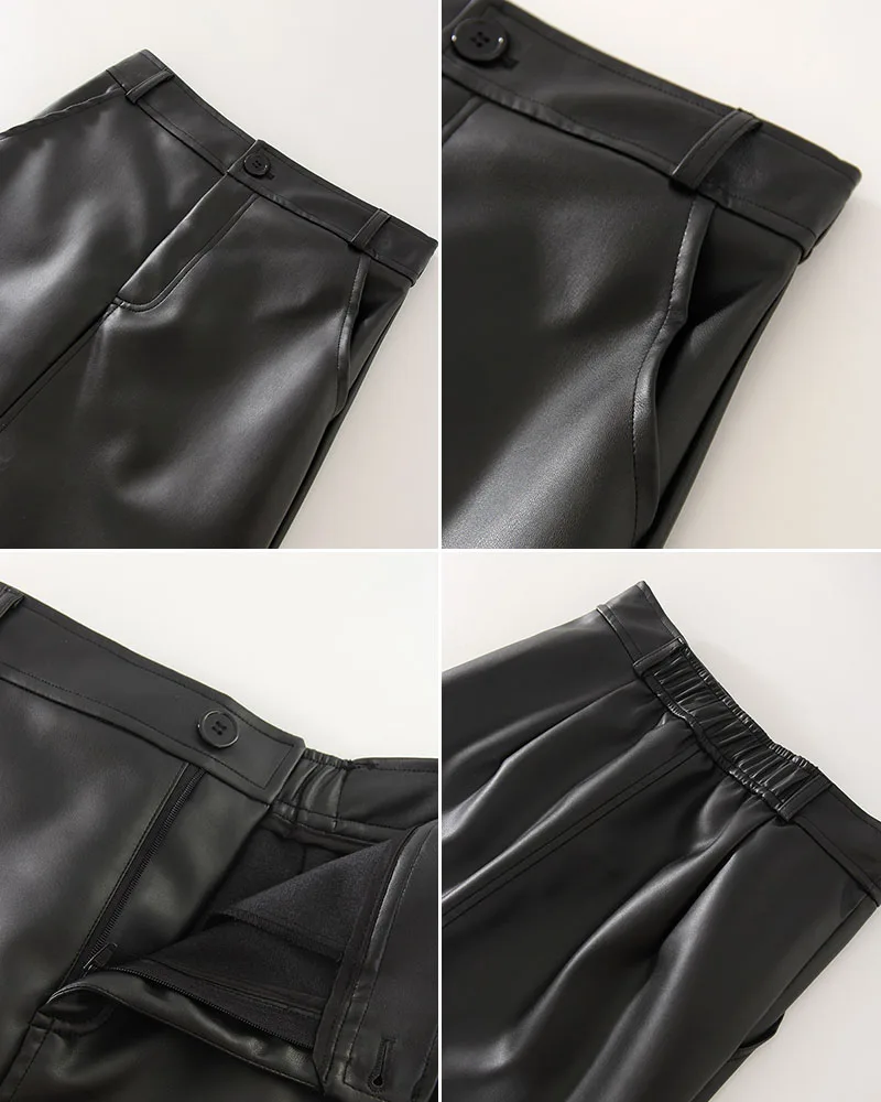 Long Leather Skirts For Women Brown High Quality PU Midi Bodycon Skirt Front Split High Waist Women's Leather Skirt Black Midi