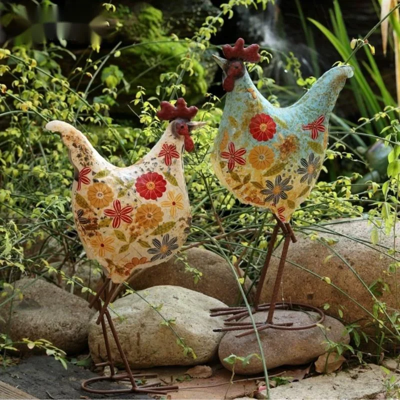 American Country Iron Art Color Rooster Decoration Villa Garden Garden Decoration Creativity Shop Window Ornaments