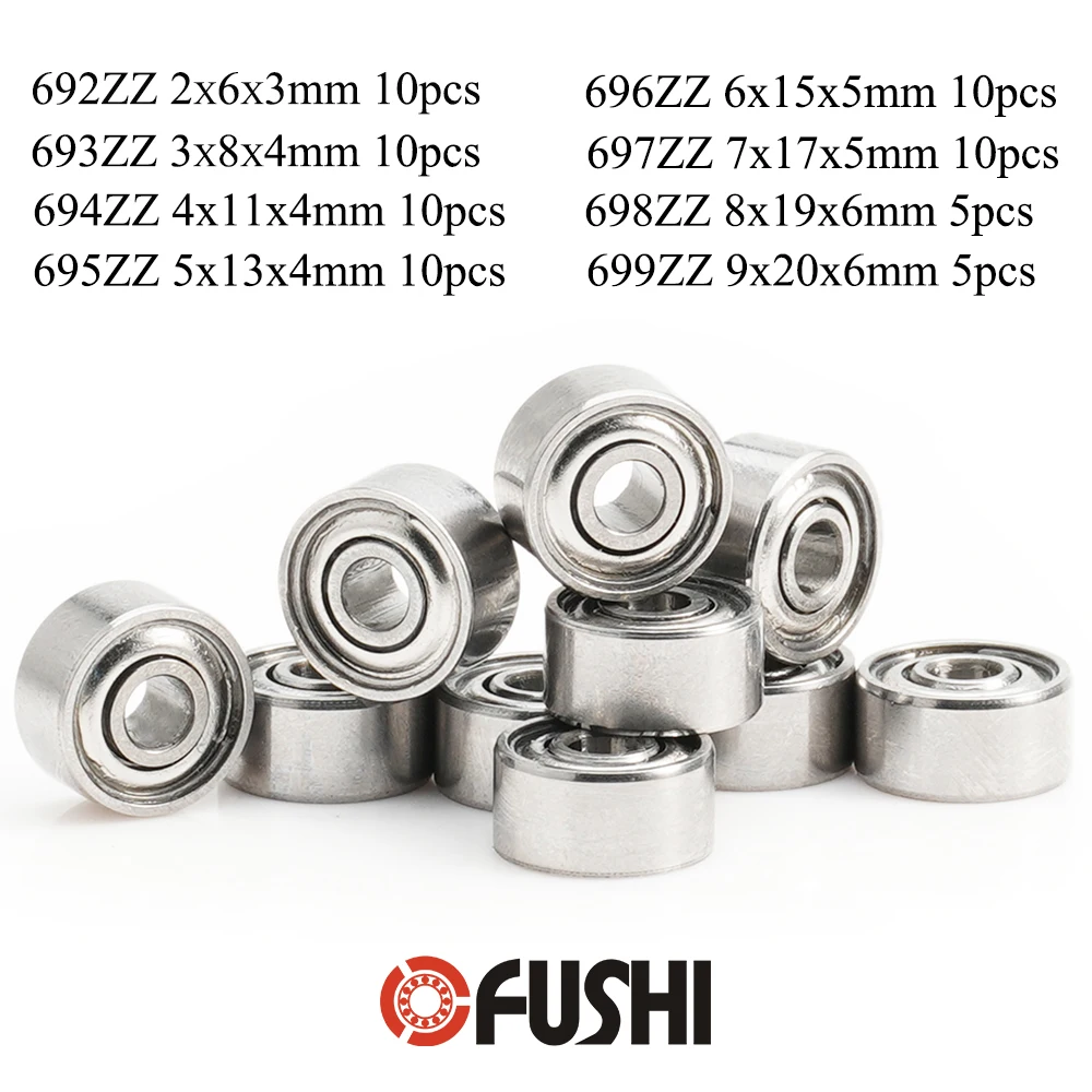 5/10 sztuk 692ZZ 693ZZ 694ZZ 695ZZ 696ZZ 697ZZ 698ZZ 699ZZ Mini metalowe uszczelnione miniaturowe łożyska kulkowe do 3D/Quadcopter/Mode