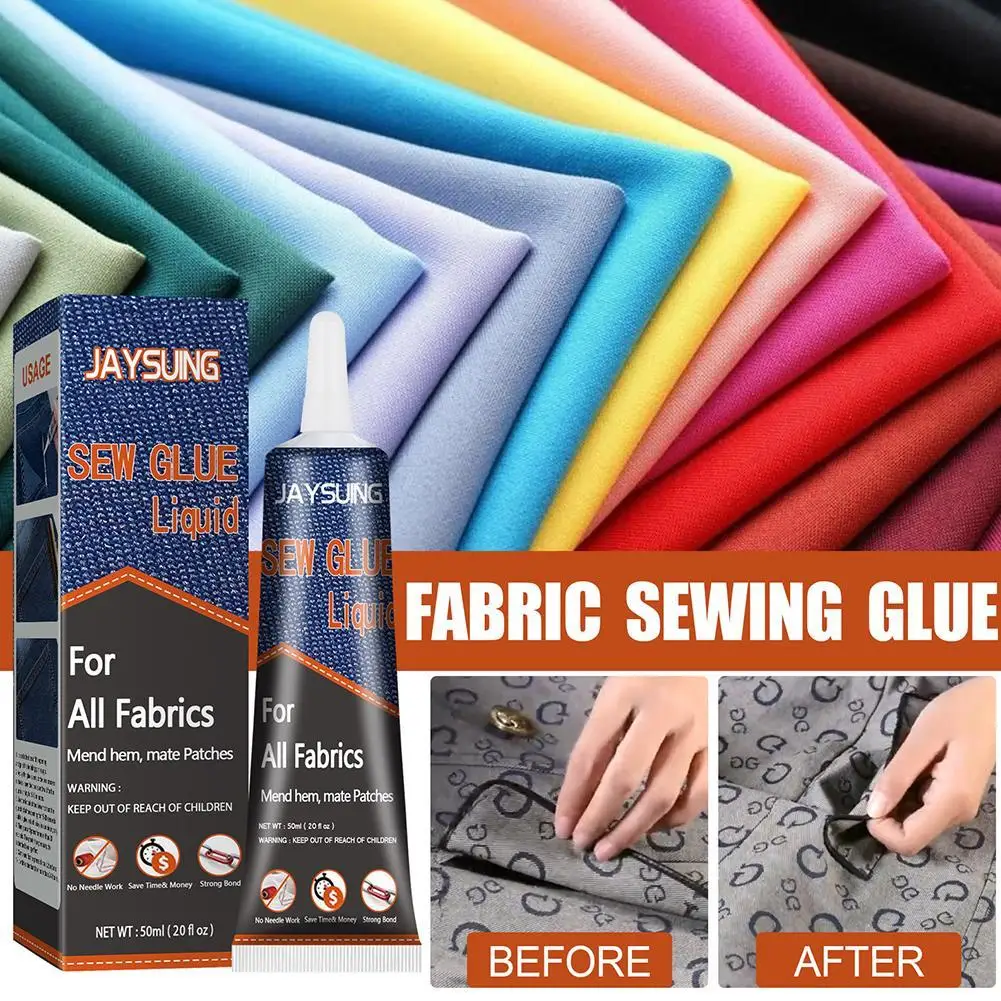 fabric sewing glue Liquid Instant Fabric Sew Glue Leather Supplies Glue Drying Adhesives Kit Ultra-stick Stitch Sew Fast Se U1Z6