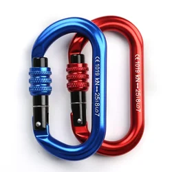 Outdoor O-shape Carabiner 25kN Aluminum Oval Hook Rock Climbing Auto Locking Screw Gate Carabiner Rock Climbing Carabiner