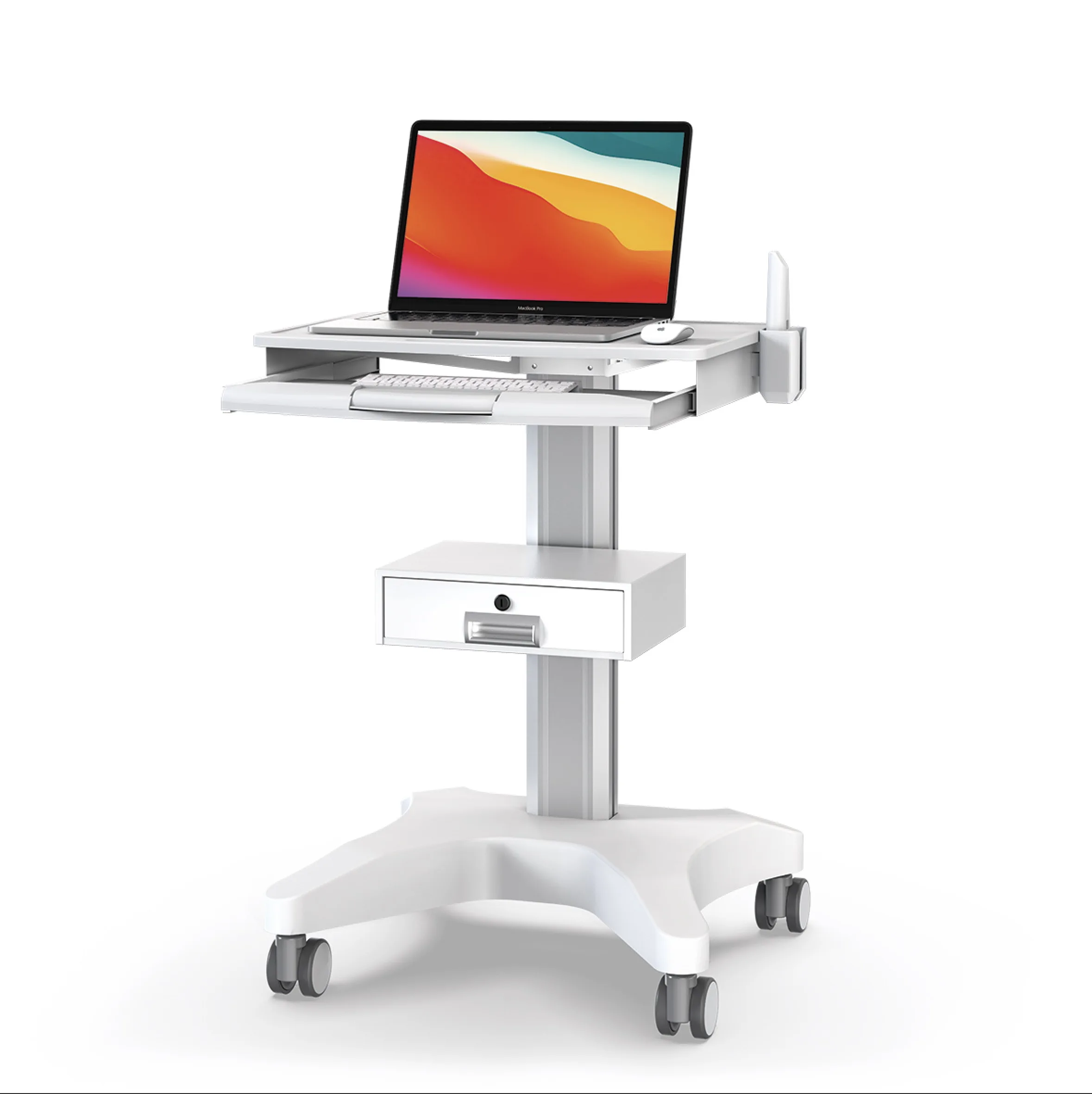 Cart Laptop Notebook Medical Cart Wholesale Height Adjustable Touchscreen Computer Trolley for Clinic Hospital