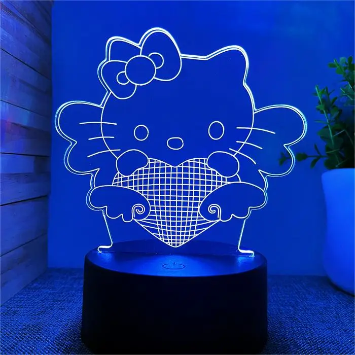 Hello kitty 3D Acrylic Desktop Night Light Decoration Bedroom Night Light Holiday Gift Children\'s Gift Birthday Gift