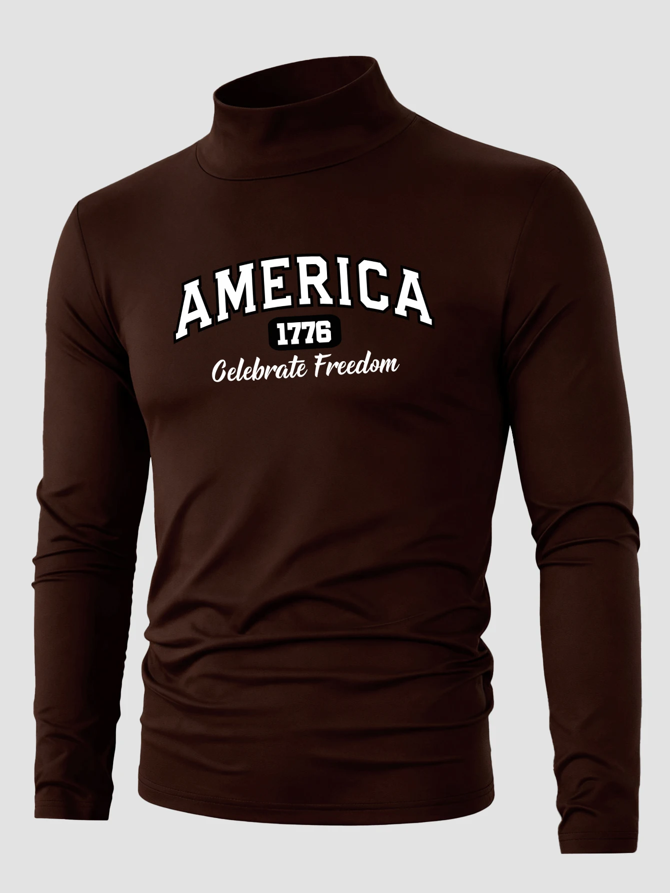 أمريكا 1776 احتفال الحرية طباعة وهمية الرقبة الأعلى للرجال الرجعية كل مباراة طويلة الأكمام عارضة في الهواء الطلق قميص الذكور الخريف الملابس #1