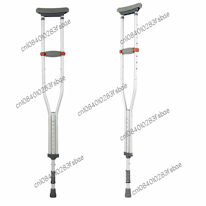 

Lightweight Aluminum Under Arm Crutches Height Adjustable with Rubber Handle Axillary Cane for Walking Support