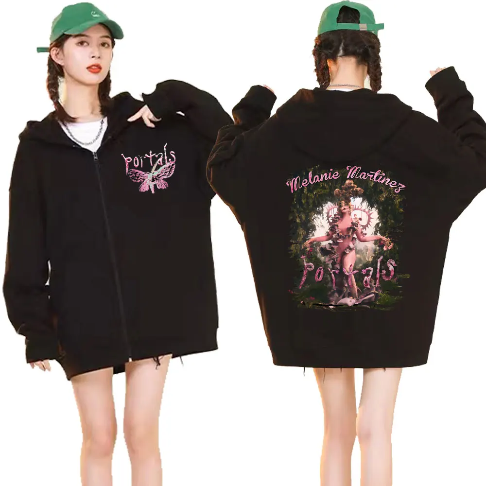 Singer Melanie Martinez Portals Zipper Hoodie Men Women Autumn/Winter Casual Zip Up Hoody Oversized Jacket Sweatshirt Streetwear