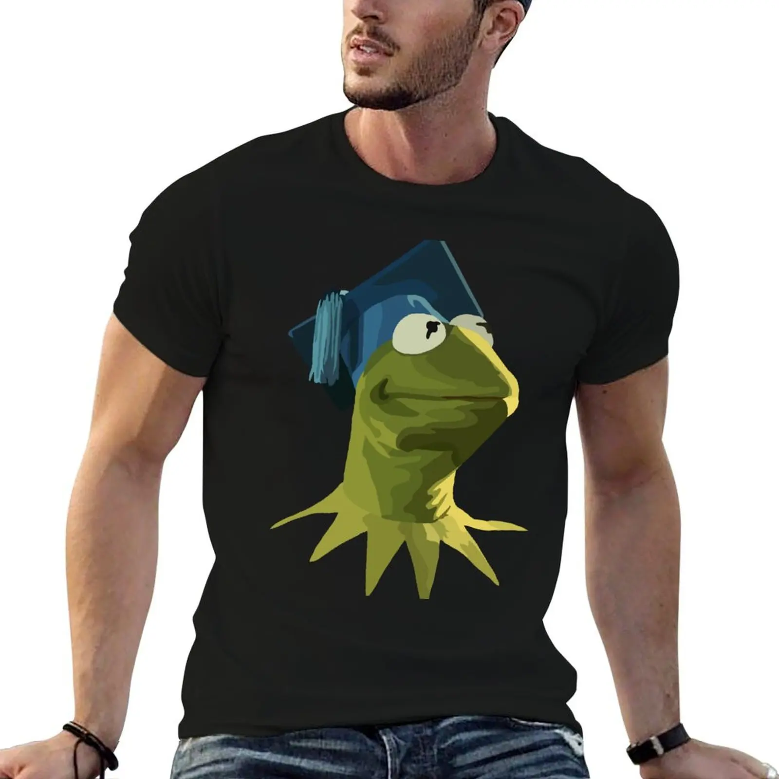 Graduation Kermit T-Shirt Plus Size Summer Short Sleeve T-Shirt