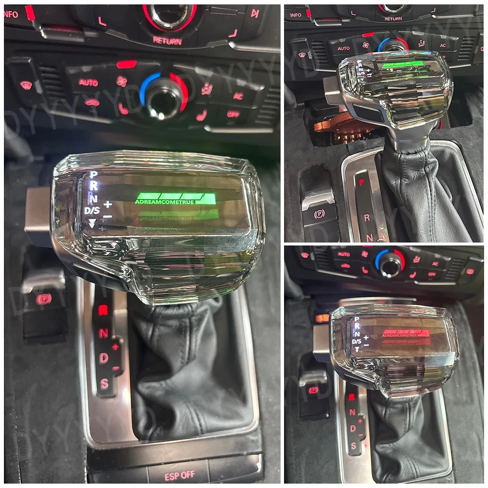 For Audi A6 C6 C7 A4 B8 S6 A7 A5 Q5 Q7 4L A3 8P S4 S5 S7 Gear Shift Knob Shift Lever Handle Rod Automatic LED Crystal Gear Stick