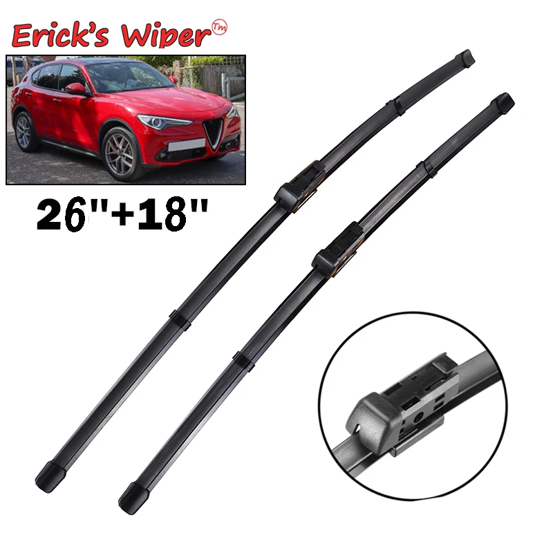 Erick's Wiper LHD Front Wiper Blades For Alfa Romeo Stelvio 2016 - 2023 Windshield Windscreen Window Car Rain Brushes 26